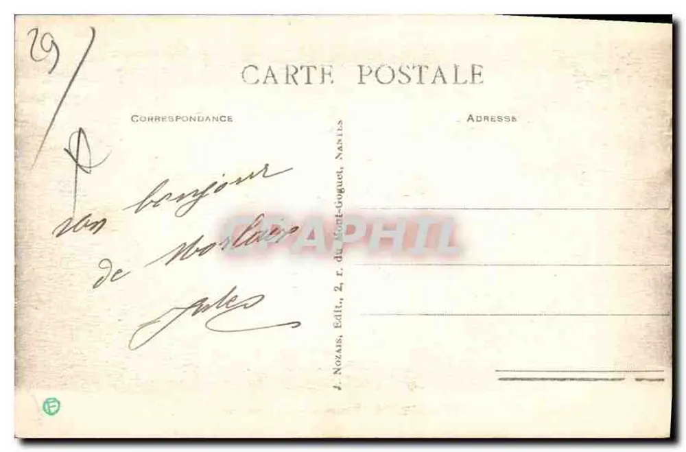 Morlaix (Finistère) - Vista geral — editor J. Nozaïs, Nantes, n°5 - Verso