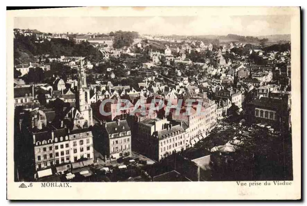 Morlaix — Vista tirada do Viaduto — C.A.P. - Paris (115) - Frente