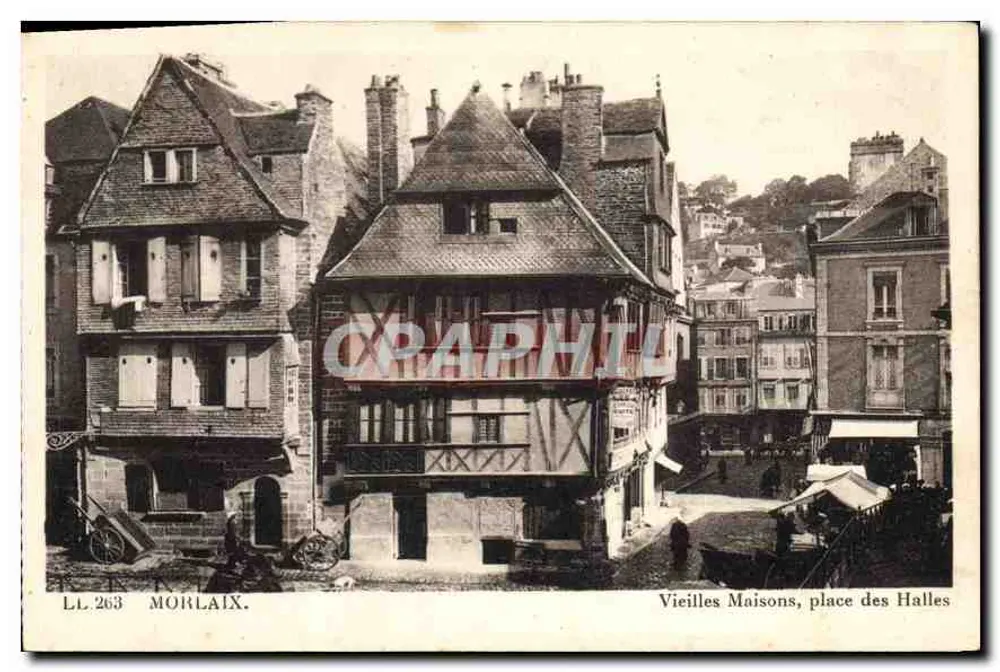 Morlaix — Alte Häuser, Place des Halles — LL. 263 - Vorderseite