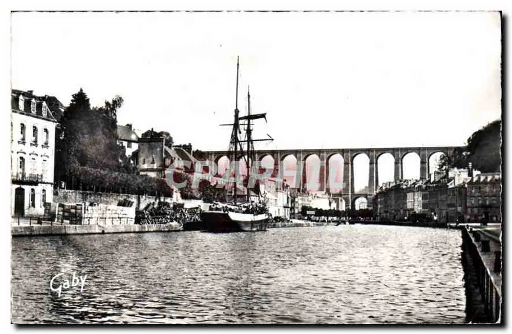 Morlaix (Finistère) — Quai du Tréguier und der Viaduc — Edition Gaby - Vorderseite