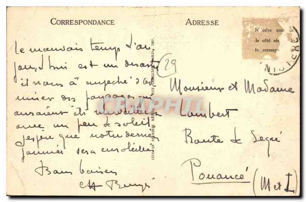 Morlaix - A Grande-Rua — vista de rua pavimentada com carruagem — editor LL, n° 101 - Verso