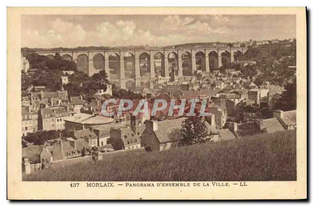 Morlaix — Panorama geral da cidade — LL, n° 137 - Frente