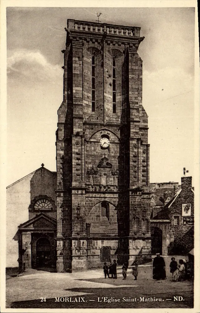 Morlaix — A Igreja de São Mateus — ND. - Frente