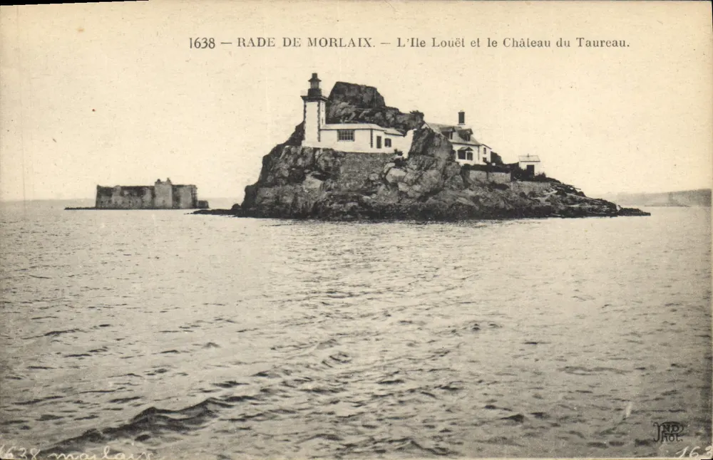 Rade de Morlaix — Ansicht der Île Louët und Schloss des Bullen — Neuroulin Frères, Paris-Corbéil, Nr. 1638 - Vorderseite
