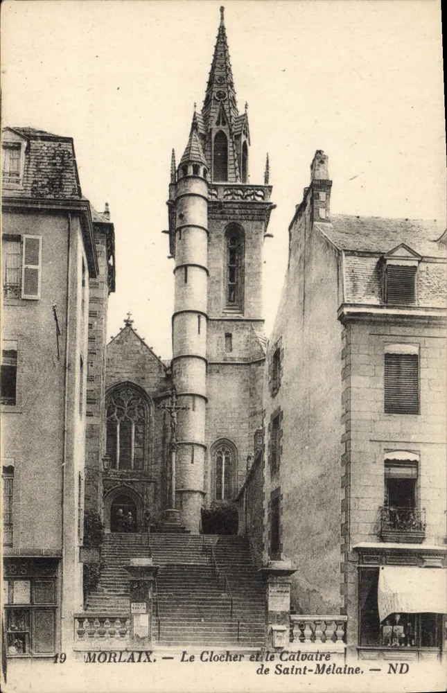 Morlaix — Der Glockenturm und das Calvarium von Saint-Mélaine — ND - Vorderseite