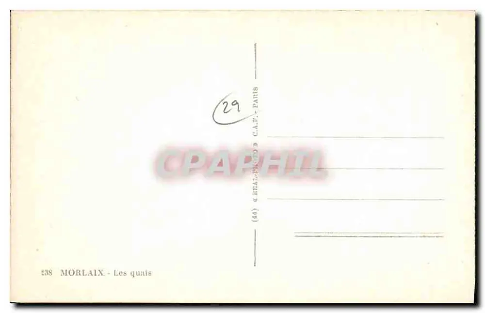 Morlaix - Os quais — editor C.P.A.P.H.I.L. n°238 - Verso