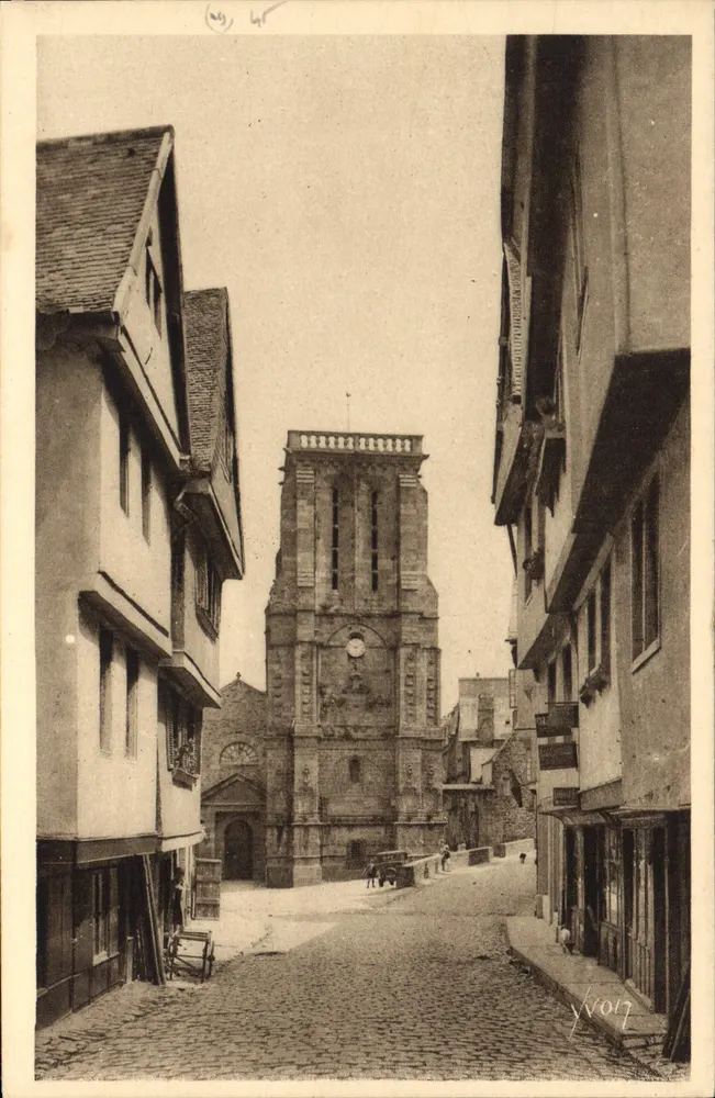 Morlaix (Finistère) — Rue Basse und Kirche Saint-Mathieu — Art Editions YVON, Paris - Vorderseite