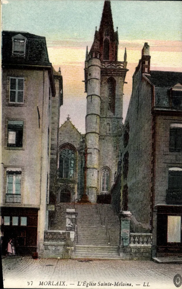 Morlaix — A Igreja de Santa Mélaine — LL - Frente