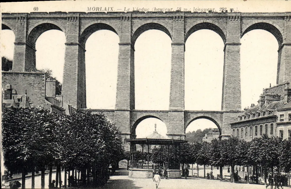 Morlaix — O Viaduto (altura 58 m, comprimento 399 m) — Imp. Créti & Cie, Paris - Frente