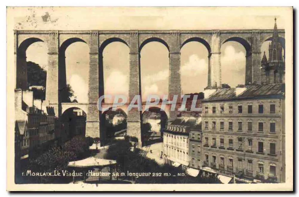 Morlaix. O Viaduto — Altura 58 m, comprimento 292 m — N.D. - Frente