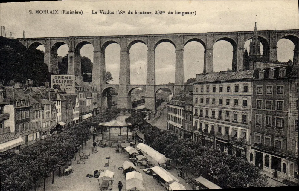 Morlaix (Finistère) — O Viaduto (58m de altura, 232m de comprimento) — Editor: Eclipse - Frente