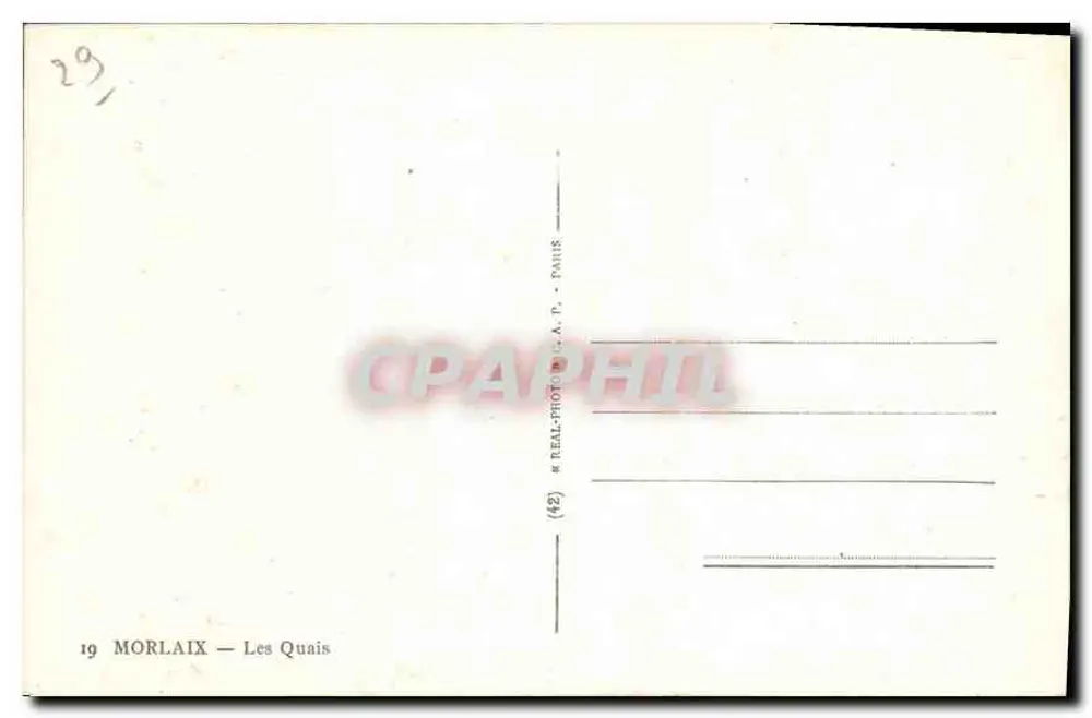 Morlaix — Les Quais — editor R.P. Paris, n°19 - Verso