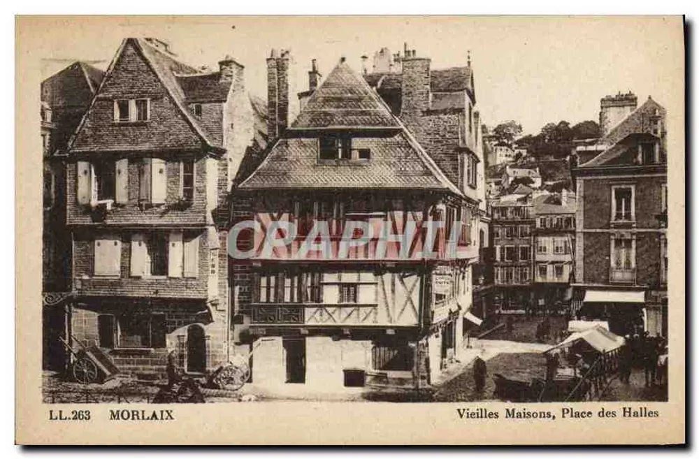 Morlaix — Antiguas Casas, Plaza de las Halles — L.L.263 - Anverso