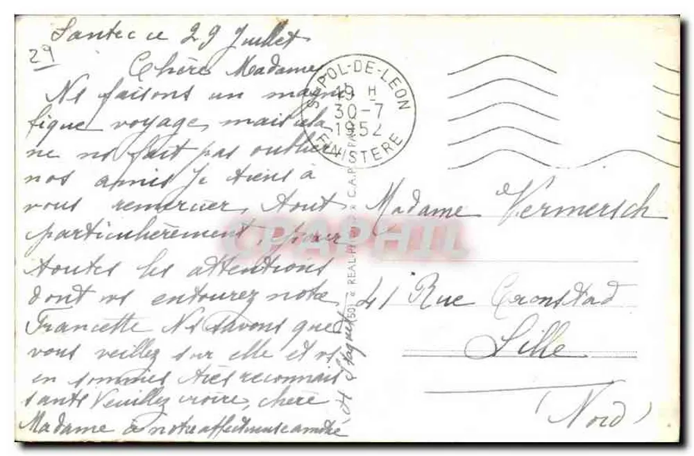 S.a. Monlairik — Maison de la Reine Anne — unbekannter Verlag, Seriennummer 1 - Rückseite