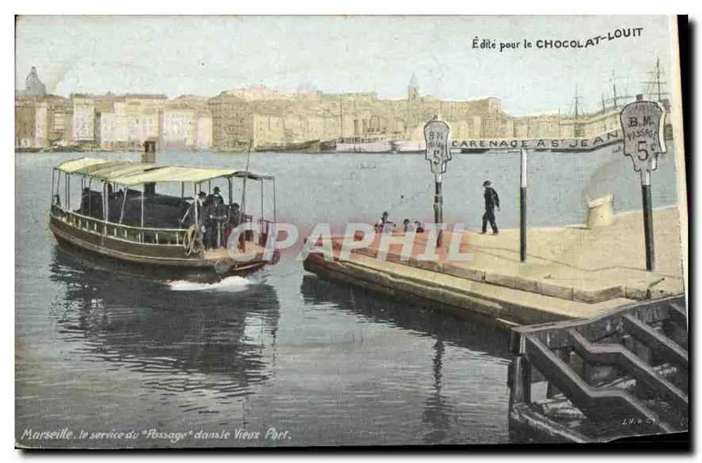 Marseille: Der 'Passage'-Fährdienst am alten Hafen — Veröffentlicht für CHOCOLAT-LOUIT - Vorderseite