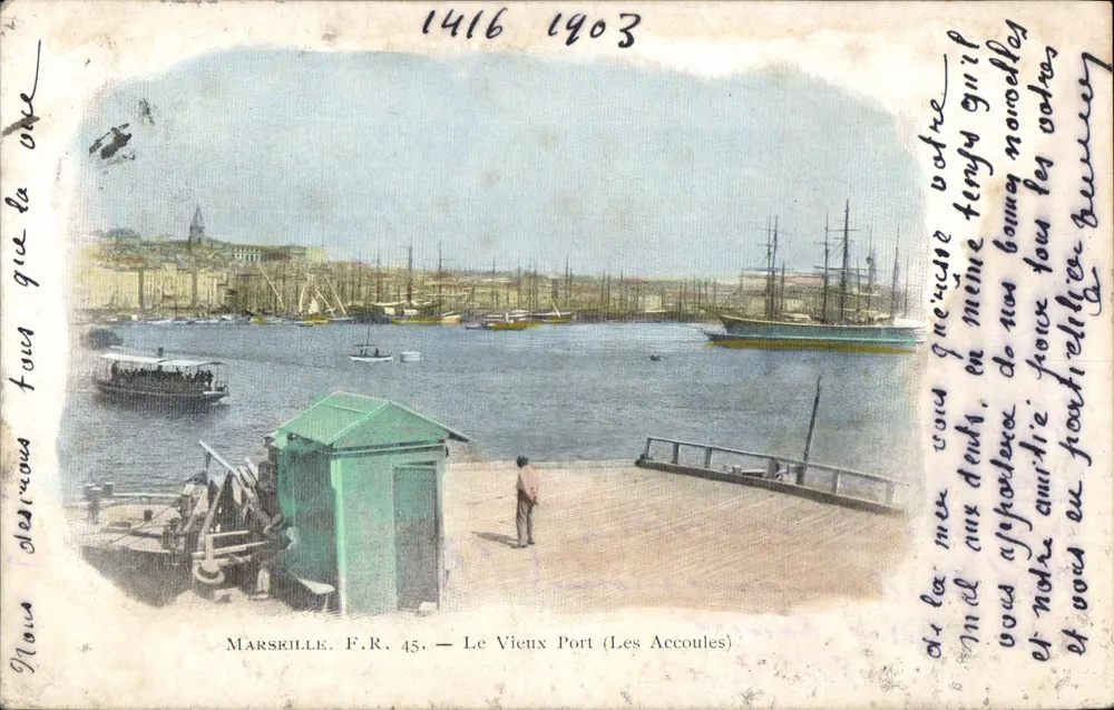 Marseille. F.R. 45. — Ansicht des Alten Hafens (Les Accoules) — Verlag F.R. 45 - Vorderseite