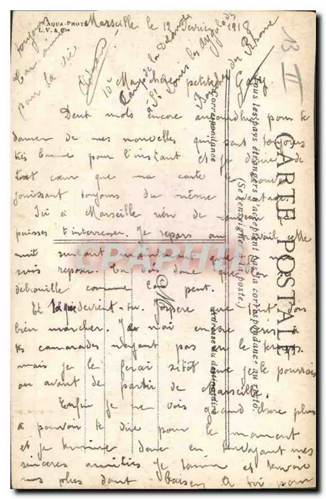 Marseille — der Dienst des "Passage" am Vieux Port — Verlag L.V. & Cie, n°51 - Rückseite