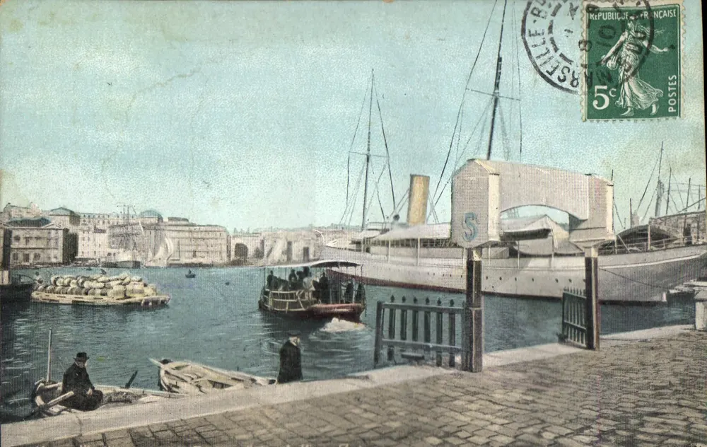 Hafen von Marseille — Aufnahme des alten Hafens mit Booten — Verlag L. V. & Cie - Vorderseite