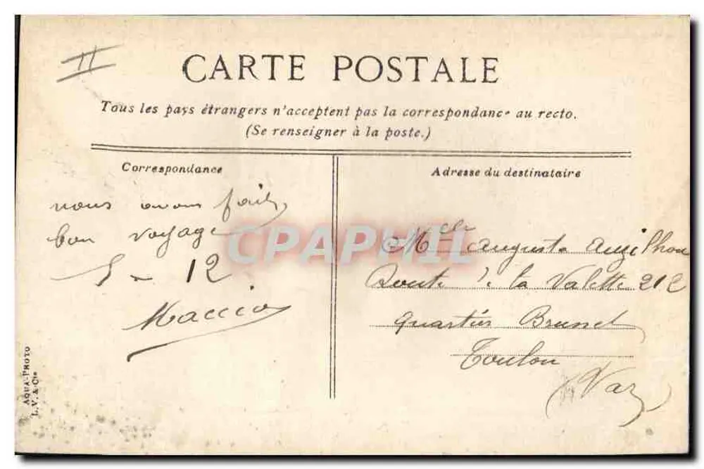 Hafen von Marseille — Aufnahme des alten Hafens mit Booten — Verlag L. V. & Cie - Rückseite