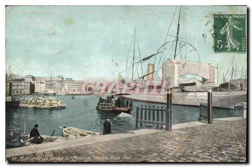 Marseille, der Dienst des "Passage" am Vieux Port — Graphiphil, n°57 - Vorderseite