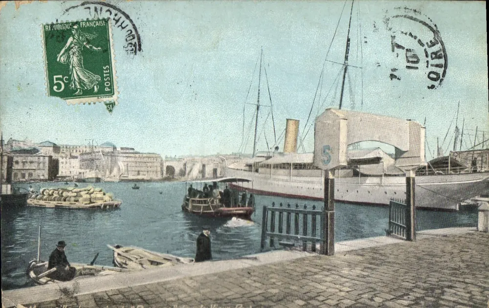 Hafen von Toulon — Blick auf den Hafen mit Booten — Verleger L.V. & Cie - Vorderseite