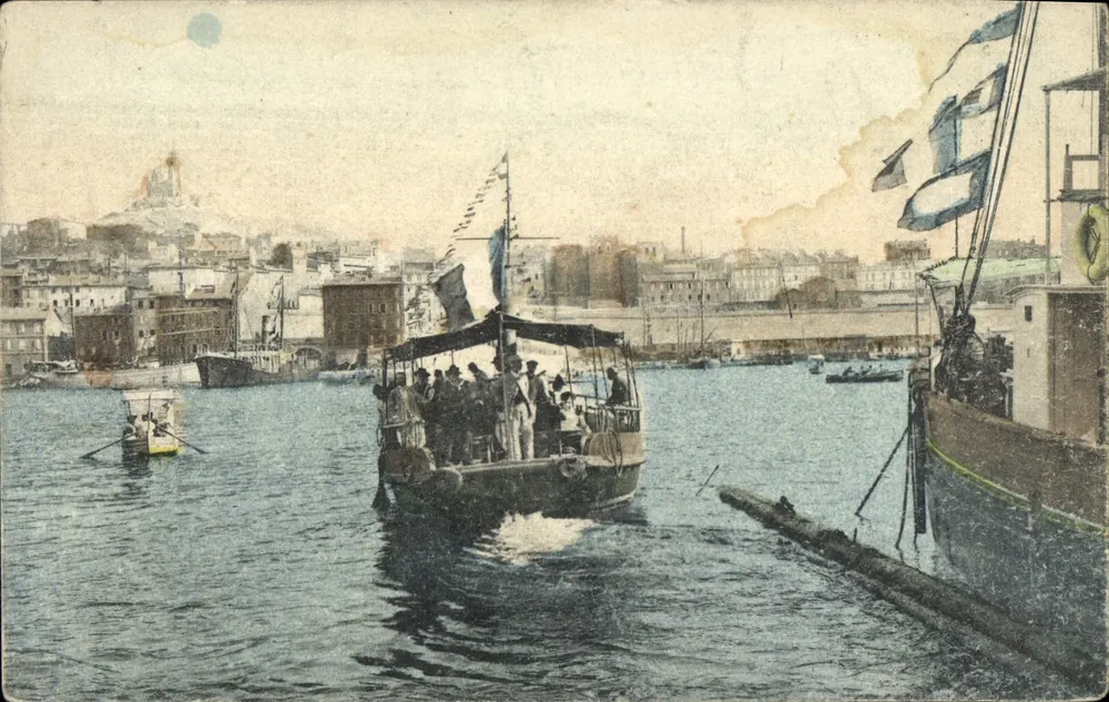 Marseille - Der alte Hafen — Überfahrt mit dem Bateau Mouché — Phototype Marceliane J.G.L.R. - Vorderseite
