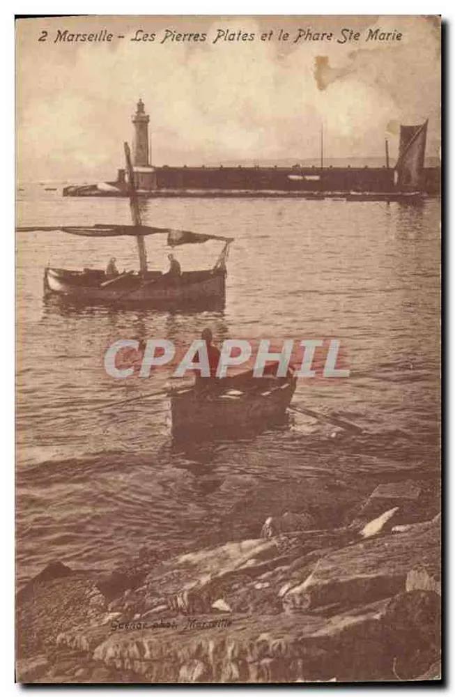 Marseille - Die Flachen Steine und der Leuchtturm Sainte Marie — Société phot. Marseille, n°2 - Vorderseite