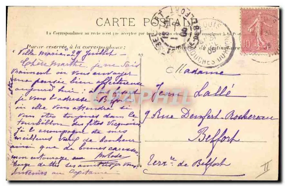 Marseille - Die Flachen Steine und der Leuchtturm Sainte Marie — Société phot. Marseille, n°2 - Rückseite