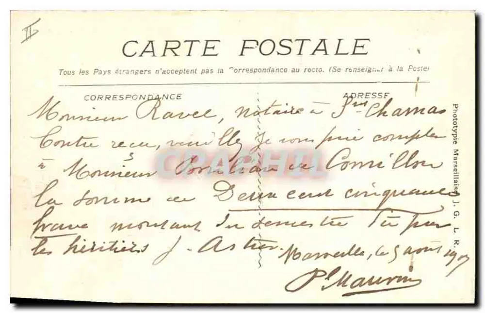 Marseille - Promenade da Jetée — n°152 - Verso