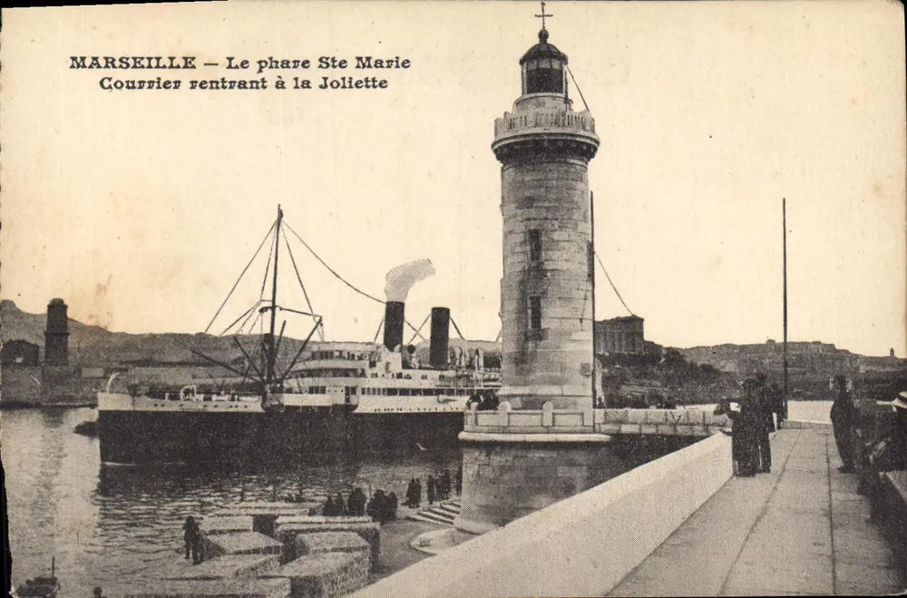 Marseille — Le phare Ste Marie — Courrier rentrant à la Joliette - Vorderseite