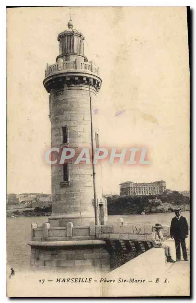Marselha - Farol de Santa Maria — Editor E. L. n°27 - Frente