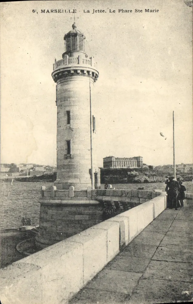 Marselha — A Ponta. O Farol de Santa Maria — Fototipia Marcelleise J.G. L.R. - Frente