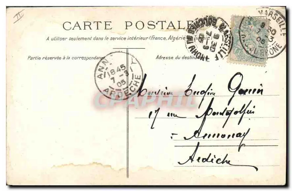 Marselha — Farol de Santa Maria e Nossa Senhora da Guarda — Edição C. Marlière - Verso