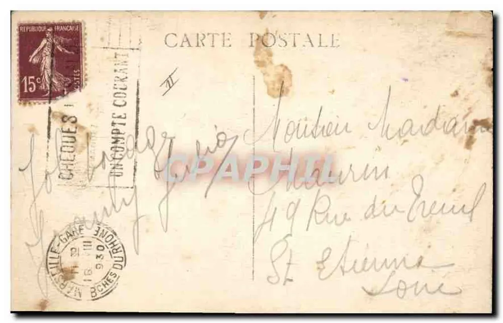 Marselha — O farol de Ste Marie — Correio retornando à Joliette - Verso