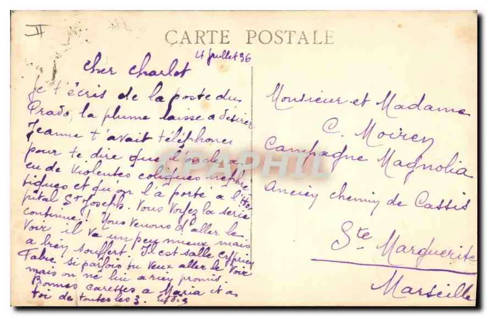 Marseille — O Farol da Désirade — Editor não identificado - Verso