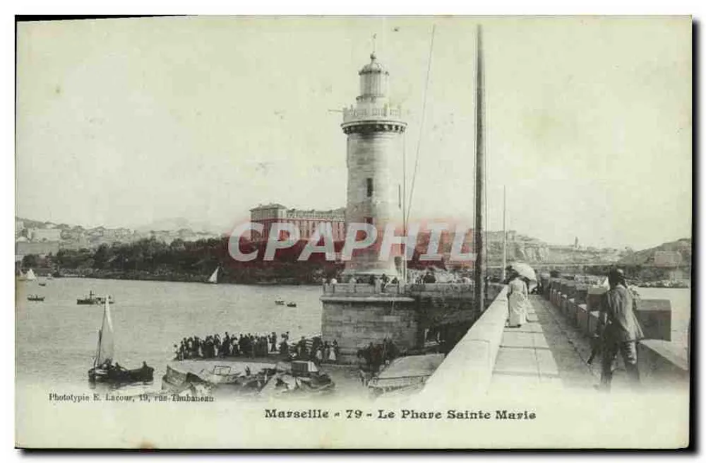 Marseille - O Farol de Santa Maria — Fototipia E. Lacour, 19, rua Dumbanou - Frente