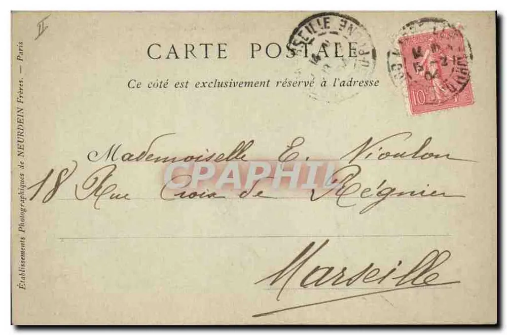 Marseille — Leuchtturm Sainte-Marie und Notre-Dame de la Garde — Verlag ND Phot, Nr. 39 - Rückseite
