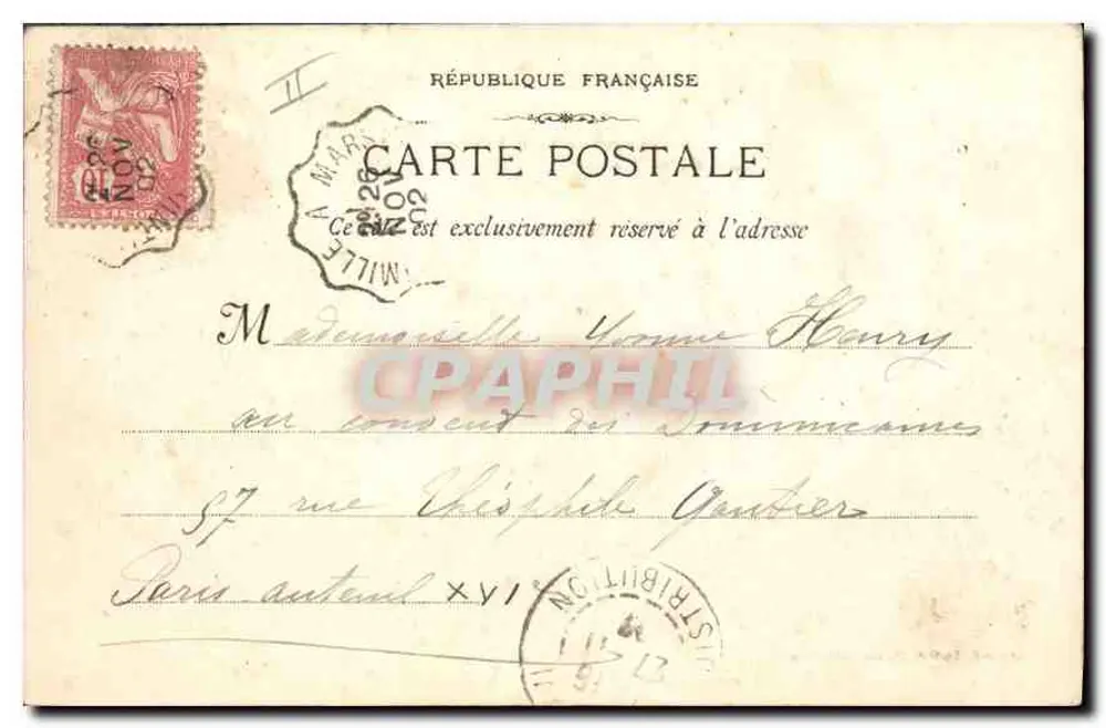 Marselha - O Farol de Santa Maria — Fototipia E. Lacour, 19 rue Thubanaeu, n°79 - Verso