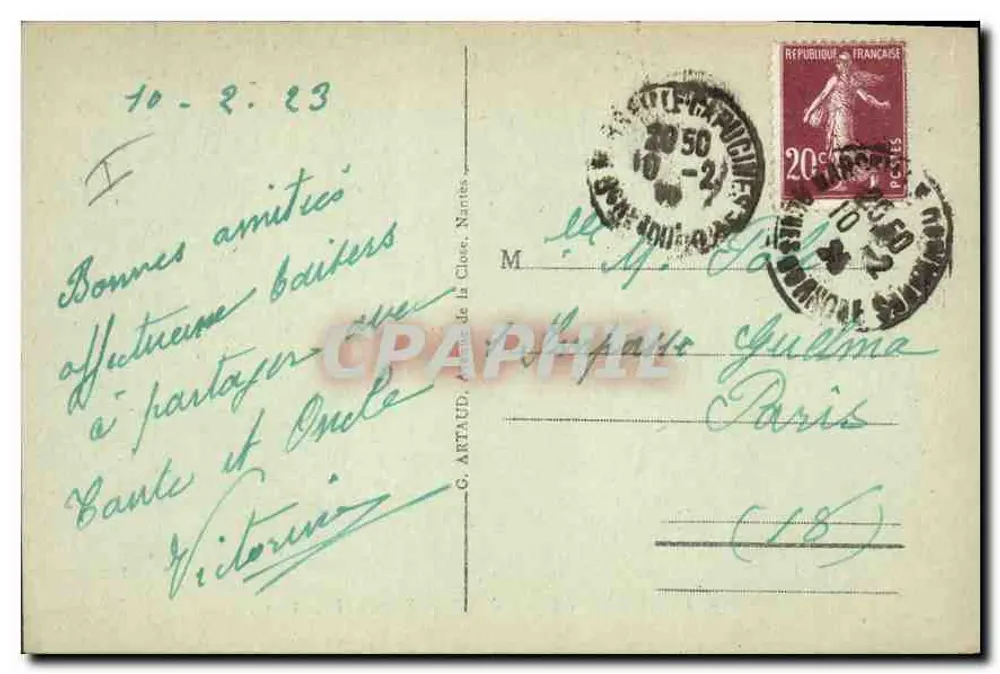 Marseille — Abfahrt eines Dampfers bei Mondlicht — n°150 - Rückseite