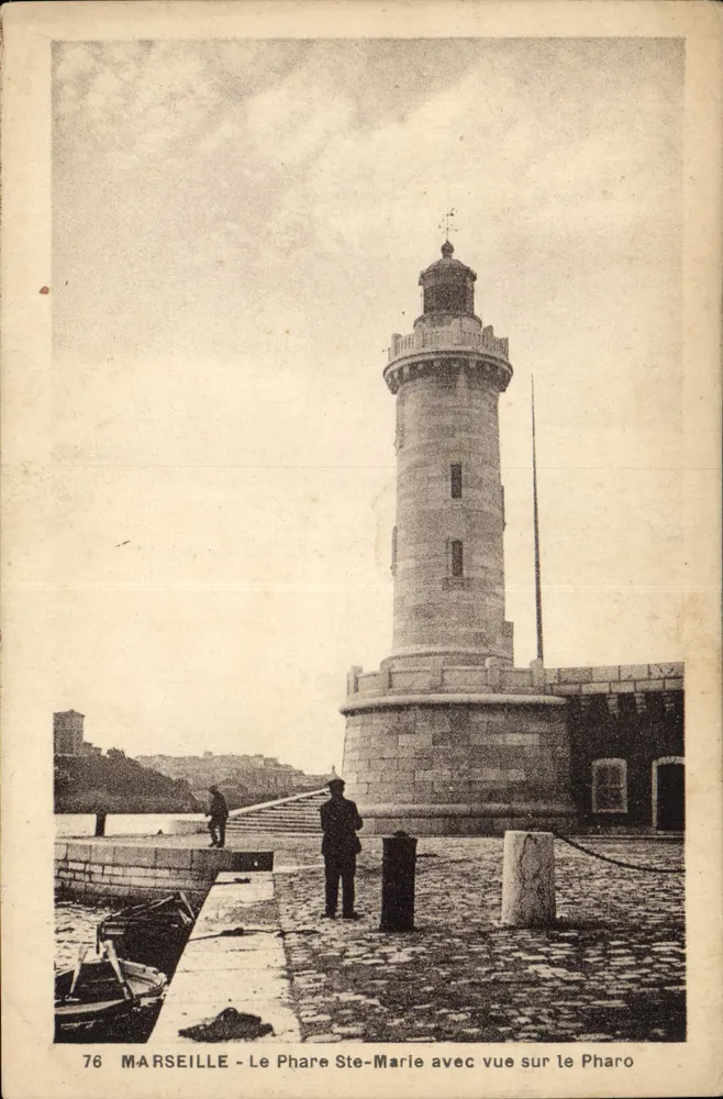 Marseille — Leuchtturm Sainte-Marie mit Blick auf den Pharo — Éd. Candiani & Fils, n°76 - Vorderseite