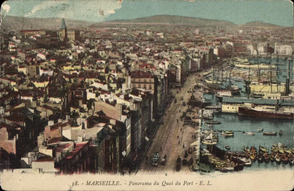 Marseille — Panorama des Hafensperrwerks — E. L. n°38 - Vorderseite