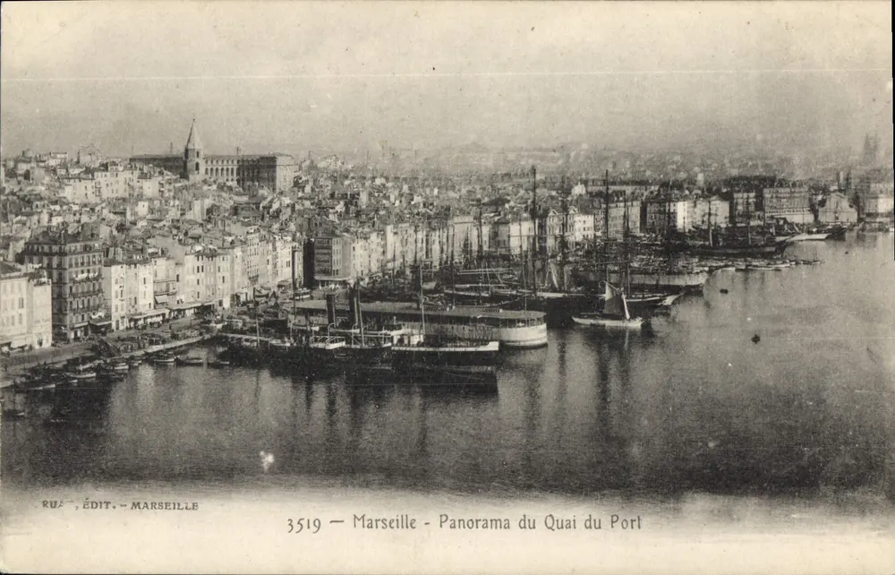 Marseille — Panorama des Hafendamms — Rue Édit. Marseille, n° 3519 - Vorderseite