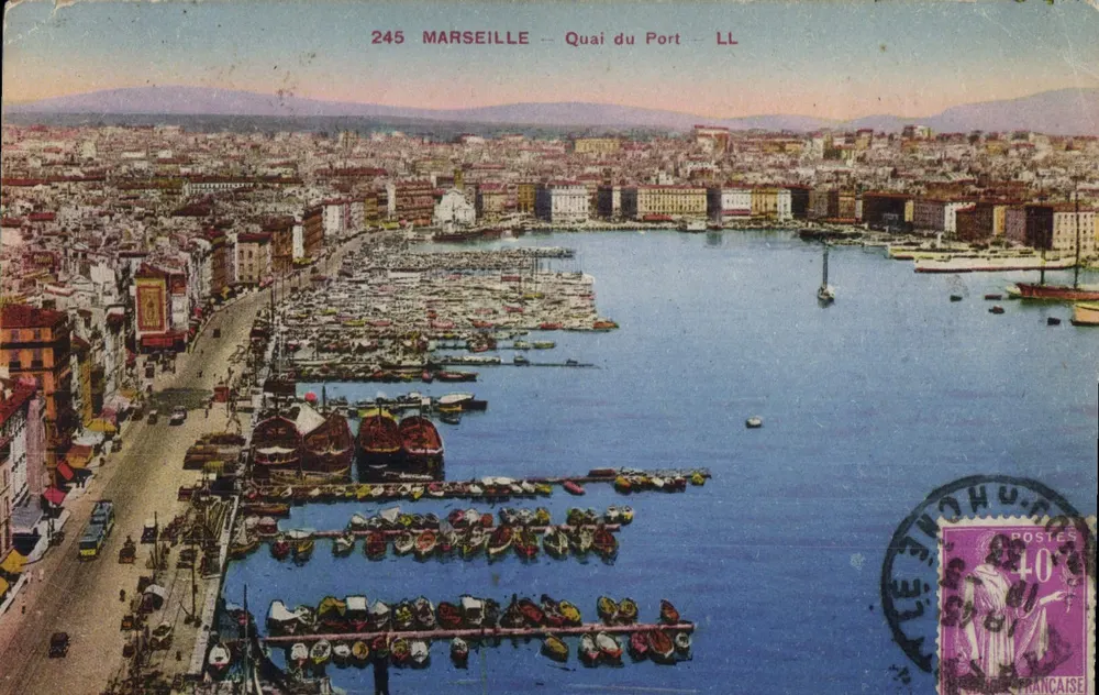 Marselha — Quai do Porto — LL — Edições ADIA, Nice, n°245 - Frente