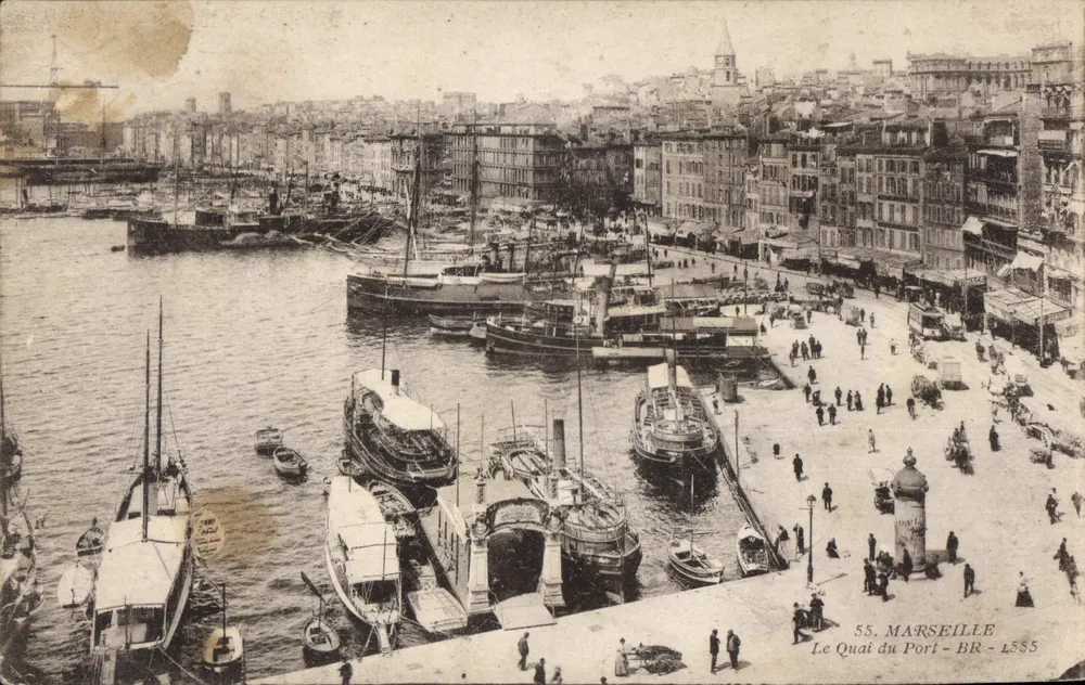 O Quai do Porto — Marselha — Bloc Frères, editores, Bordeaux — n° 55 - Frente