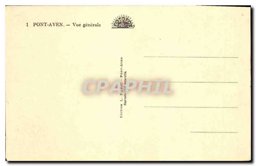 Pont-Aven — Visão geral — Edição L. FORTIC - Verso