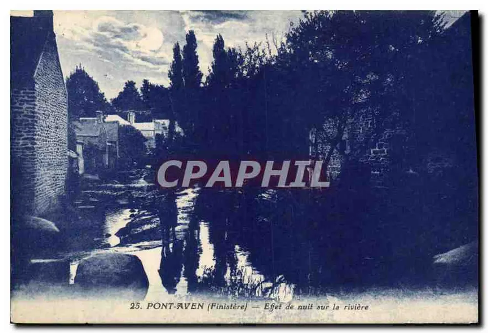 PONT-AVEN (Finistère) — Nacht-Effekt am Fluss — Nozay, Verlag 15, Av. du Coteau, NANTES - Vorderseite