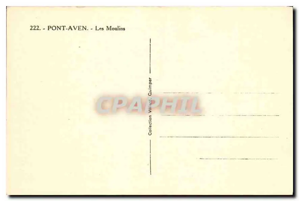 Pont-Aven — Os Moinhos — Coleção Vilhaz, Quimper, n°222 - Verso