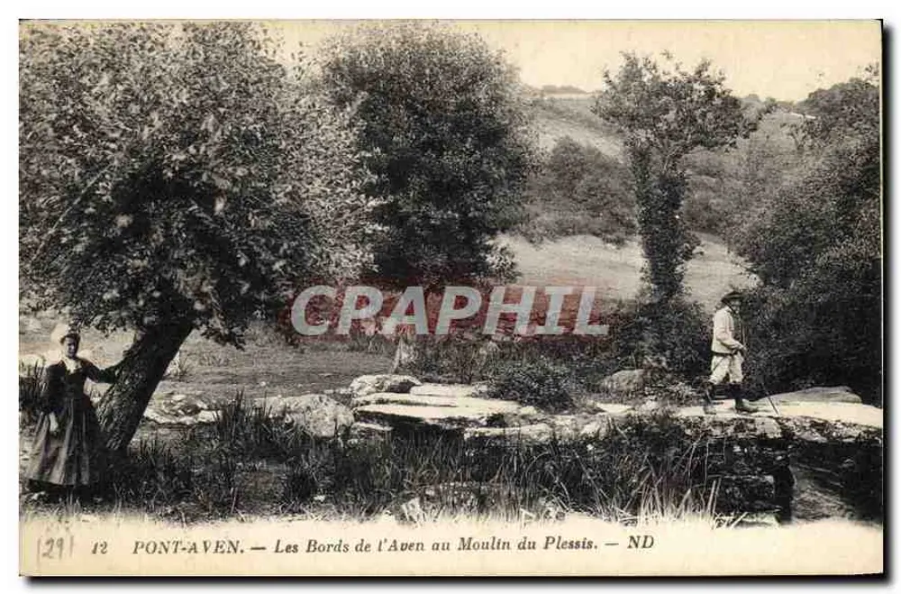 Pont-Aven — Die Ufer des Aven am Moulin du Plessis — ND - Vorderseite
