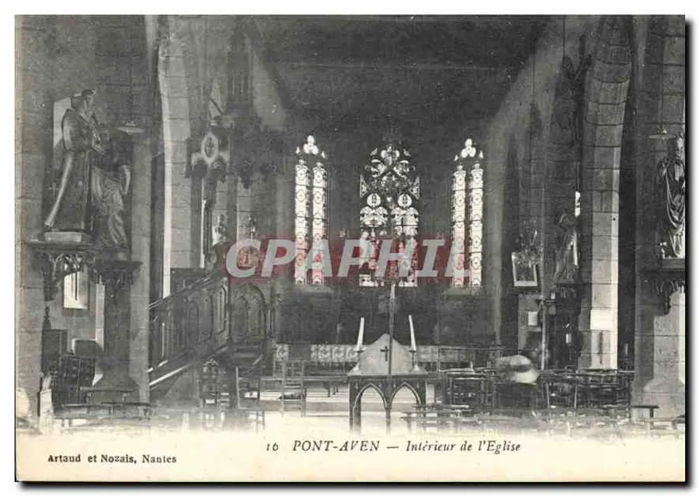 Pont-Aven — Binnenkant van de Kerk — Artaud et Nozais, Nantes - Voorkant