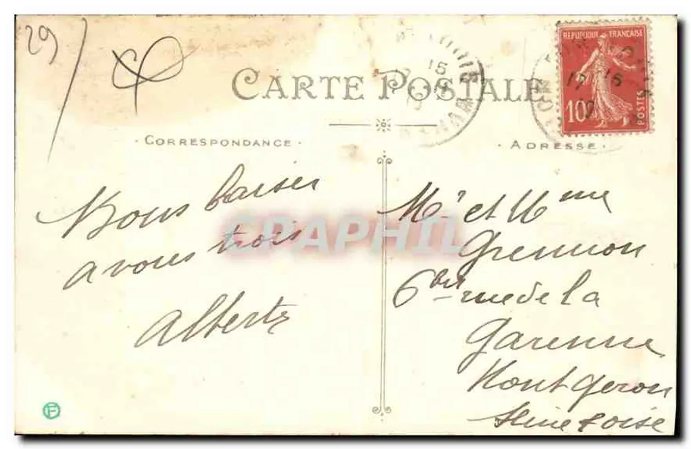 Ragazza di PONT-AVEN — Artaud et Nozais, Nantes, n°228 - Verso